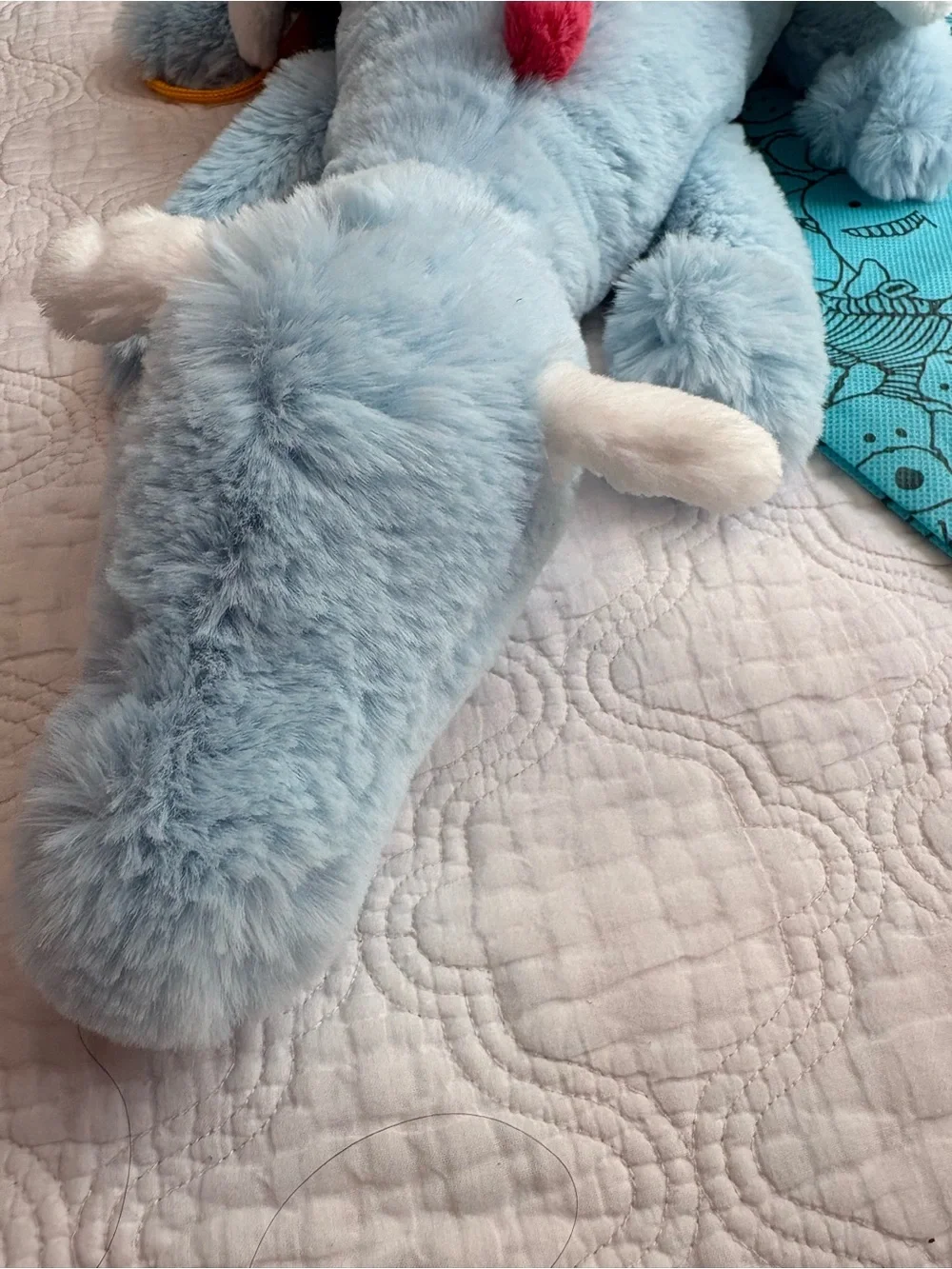 Jellycat Light Blue Plush Dragon with Multicolor Spots